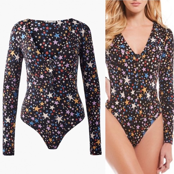 Free People Tops - Free People Girls Like Us Bodysuit Black Combo S